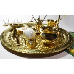 Arati Set - Puja-Teller MEssing Ø 35 cm Maxi NEU