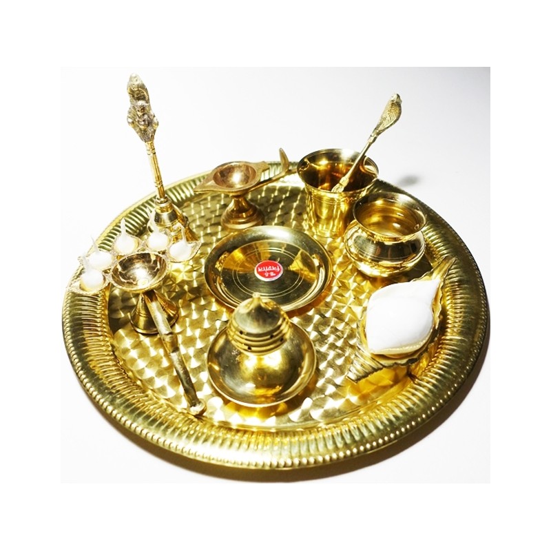 Arati Set - Puja-Teller MEssing Ø 35 cm Maxi NEU