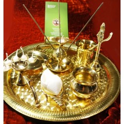 Arati Set - Puja-Teller MEssing Ø 35 cm Maxi NEU