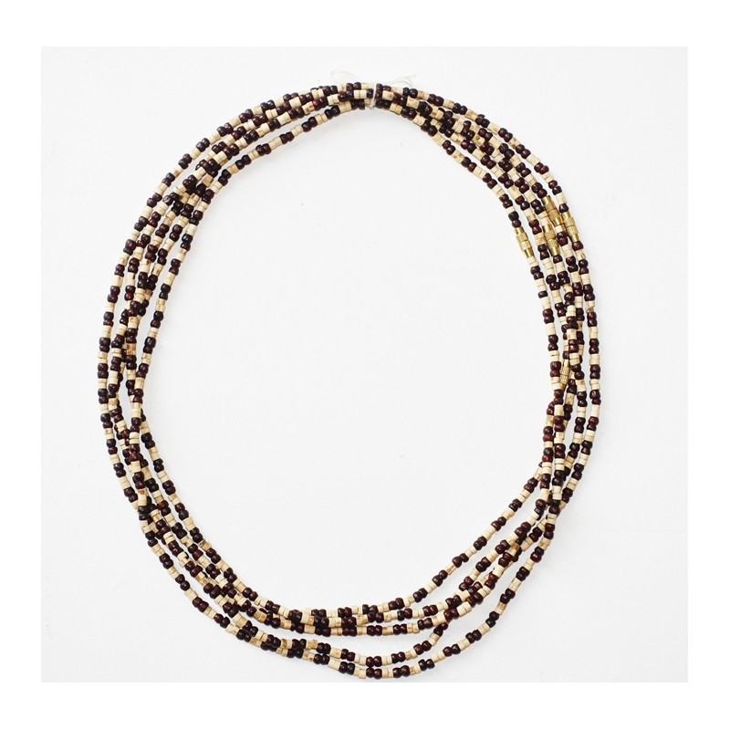 Halsk. (Tulsi) 1fach 2farbig Braun (48 cm)