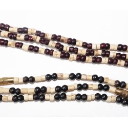 Halsk. (Tulsi) 1fach 2farbig Braun (48 cm)