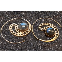 Spiral Ohringe Messing mit...