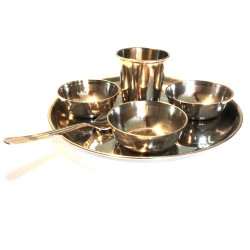 Arati Puja Thali Set (18cm) offering plate Edelstahl