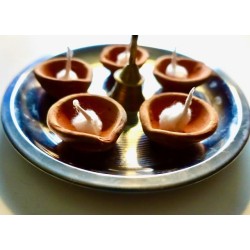 Diya Clay 6cm simple Divali Ton Öllampe