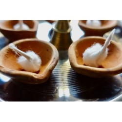 Diya Clay 6cm simple Divali Ton Öllampe