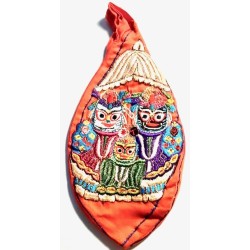 JBS orange Japa Mala Bead Bag