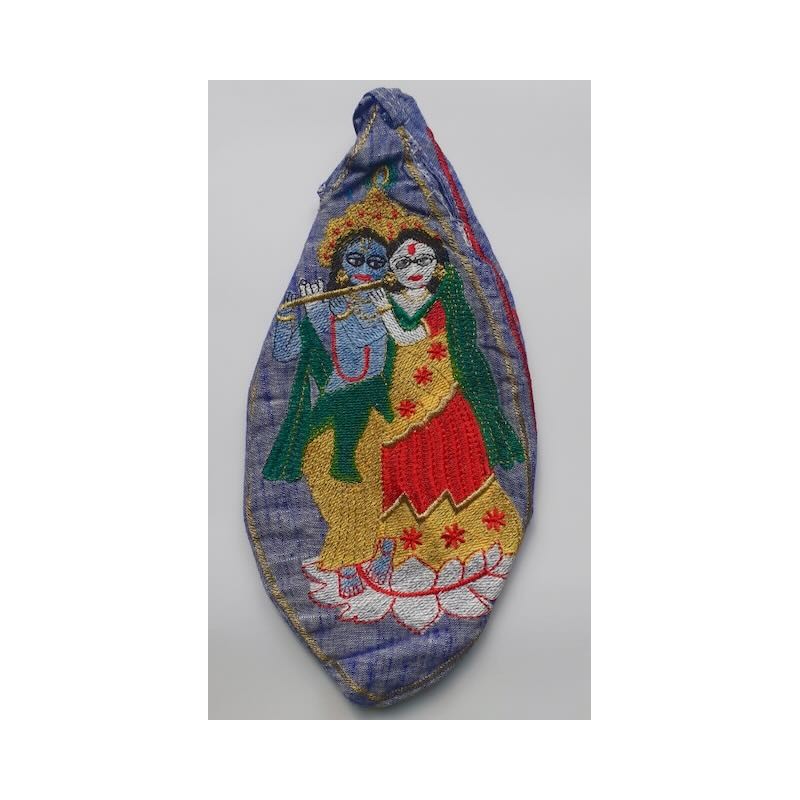 Bead Bag Radha Krishna Blaugrau Gebetsbeutel Japa Mala Bag Beadbag