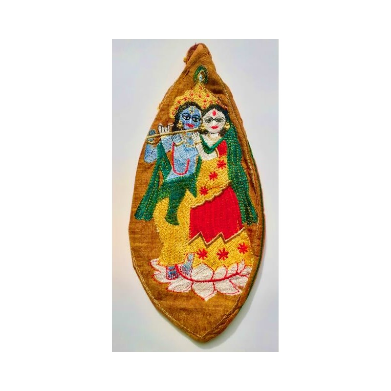 Bead Bag Radha Krishna Braun Gebetsbeutel Japa Mala Bag Beadbag