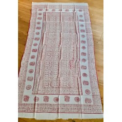 Chadar Indisches Jute Tuch mit Maha Mantra Harinam Vintage