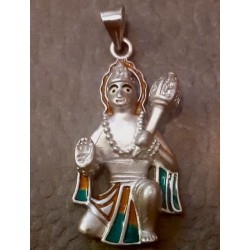 Hanuman bunt Anhänger aus Silber Pendant in Silver Chandi Lord Bajrang Bali Hanuman Ji