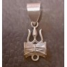 Shiva Dreizack Trishul Damaru Silber Anhänger Pendent