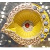 Diya Clay Gelb klein Deko Gheelampe aus Ton Special handmade Diwali Puja