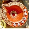 Diya Clay Orange klein Deko Gheelampe aus Ton Special handmade Diwali Puja