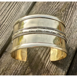 Armreif breit Silber vergoldet